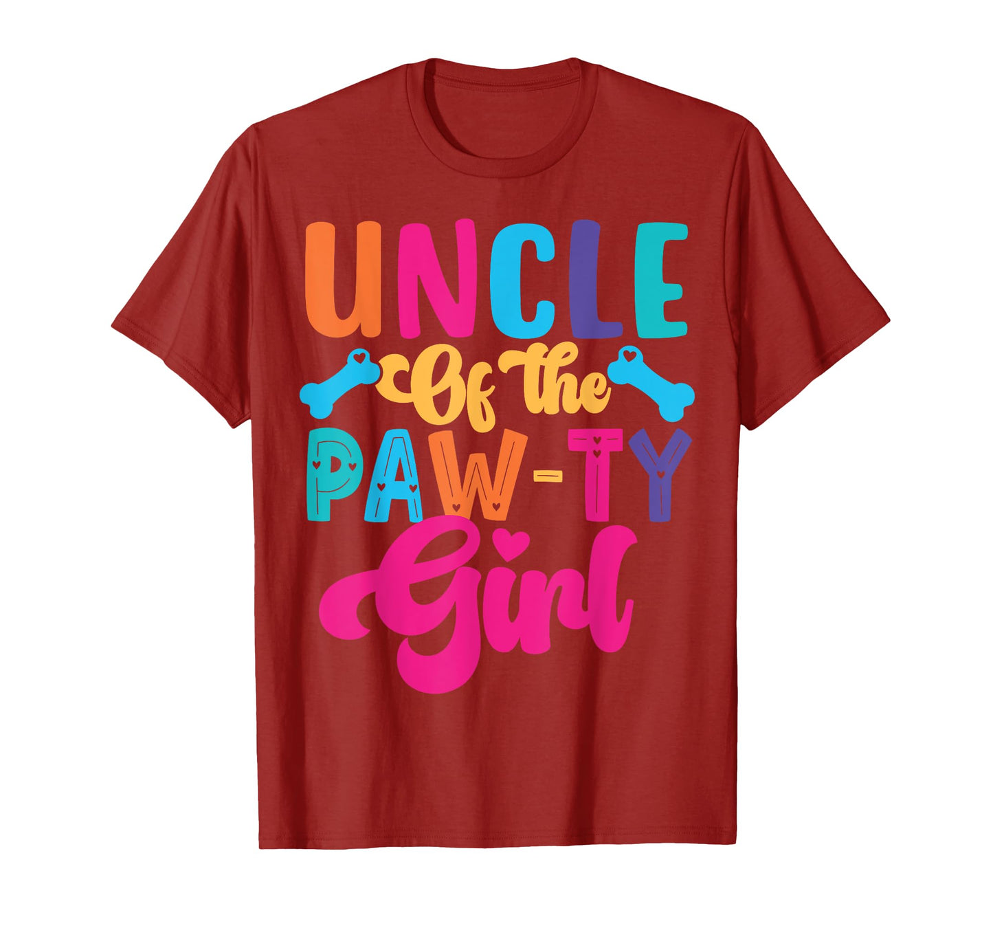 Uncle Of The Birthday Girl Dog Paw Family Matching Party T-Shirt