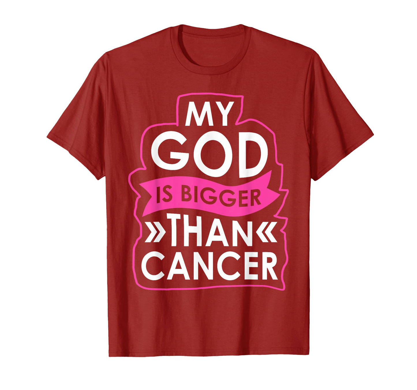 My God Is Bigger Than Cancer Breast Cancer Awareness Jesus T-Shirt
