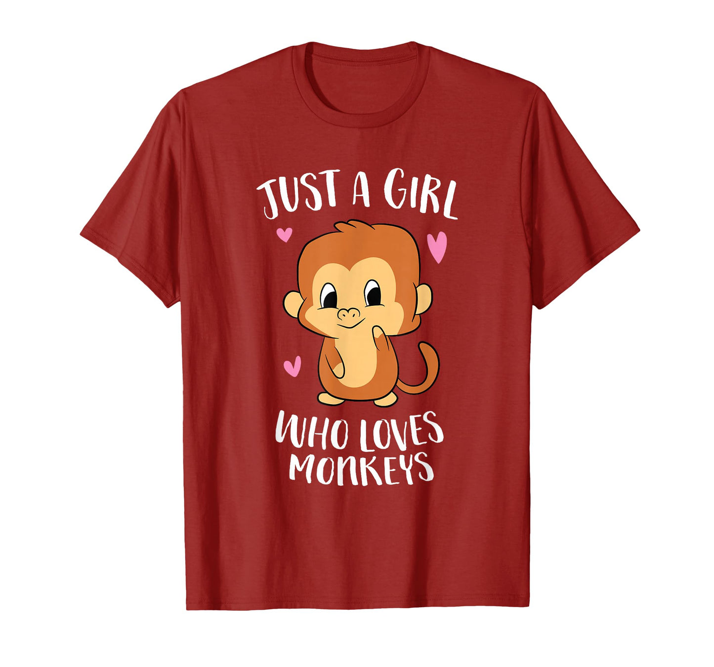 Just a Girl Who Loves Monkeys Cute Monkey Lover Gift T-Shirt