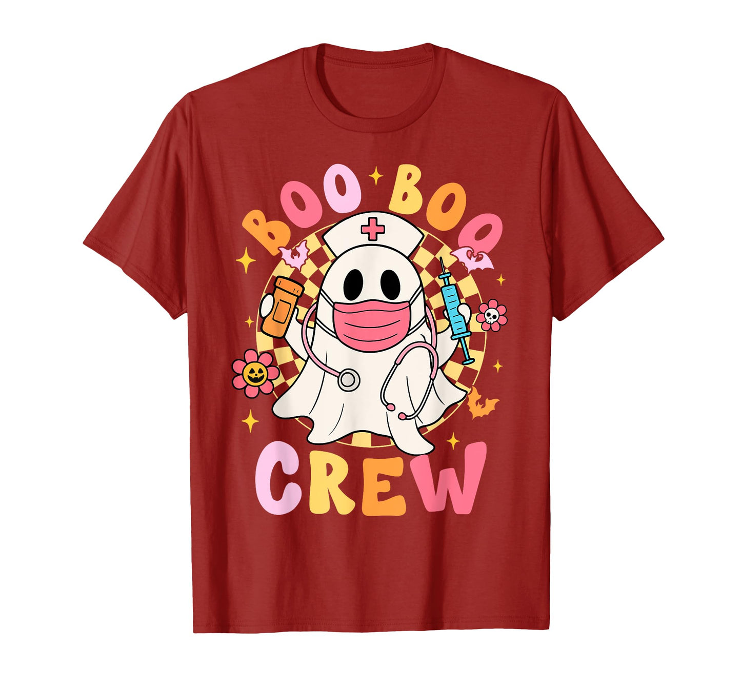 Groovy Boo Boo Crew Nurse Funny Ghost Women Halloween Nurse T-Shirt