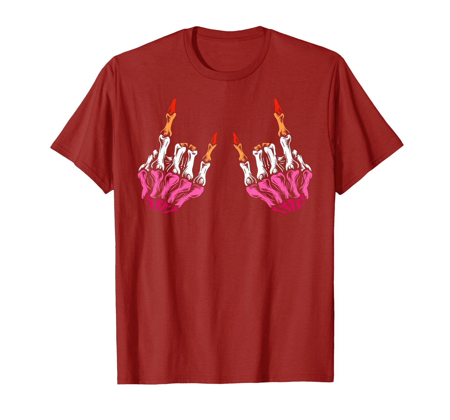 Skeleton Rock Hand LGBT-Q Cool Lesbian Pride Color Flag T-Shirt