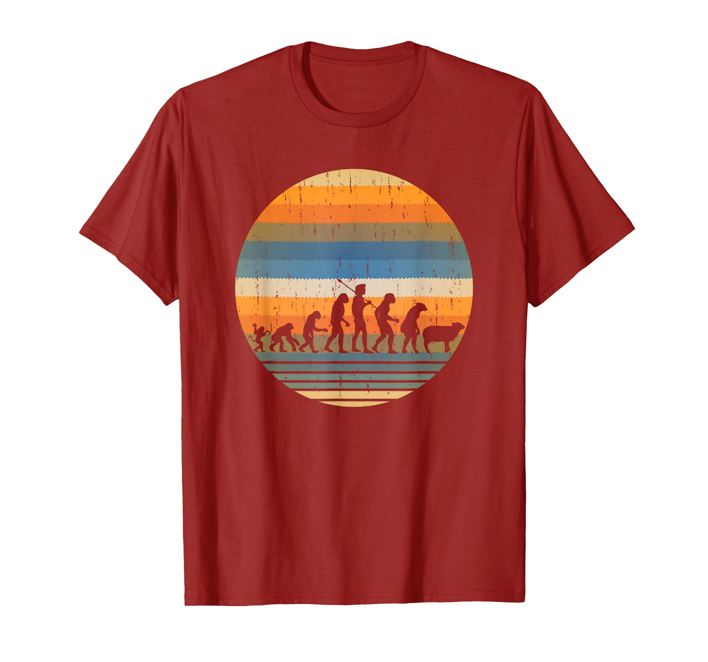 Funny Monkey Ape to Sheeple Sarcastic Retro Evolution of Man T-Shirt