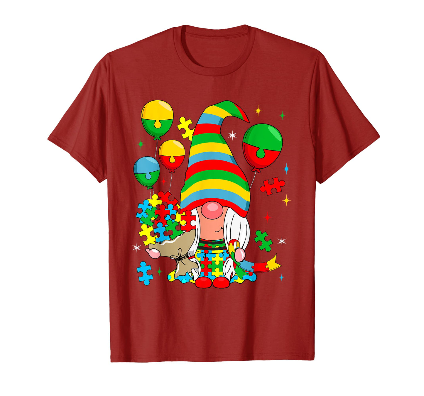 Autism Awareness Ribbon Puzzle Pieces Gnome Costume Proud T-Shirt