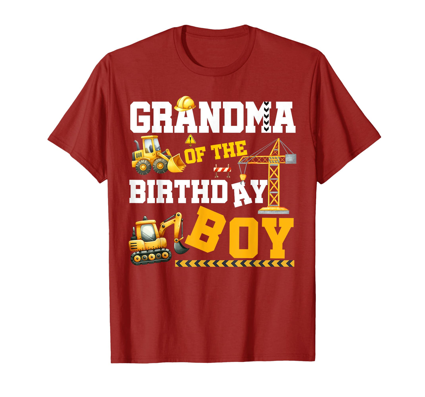 Construction Family Party Grandma Of The Birthday Boy T-Shirt