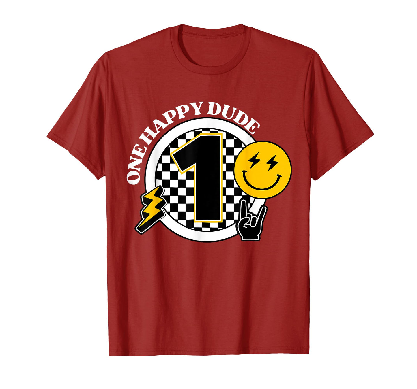 One Happy Dude Groovy 1st Birthday Party Family Matching T-Shirt