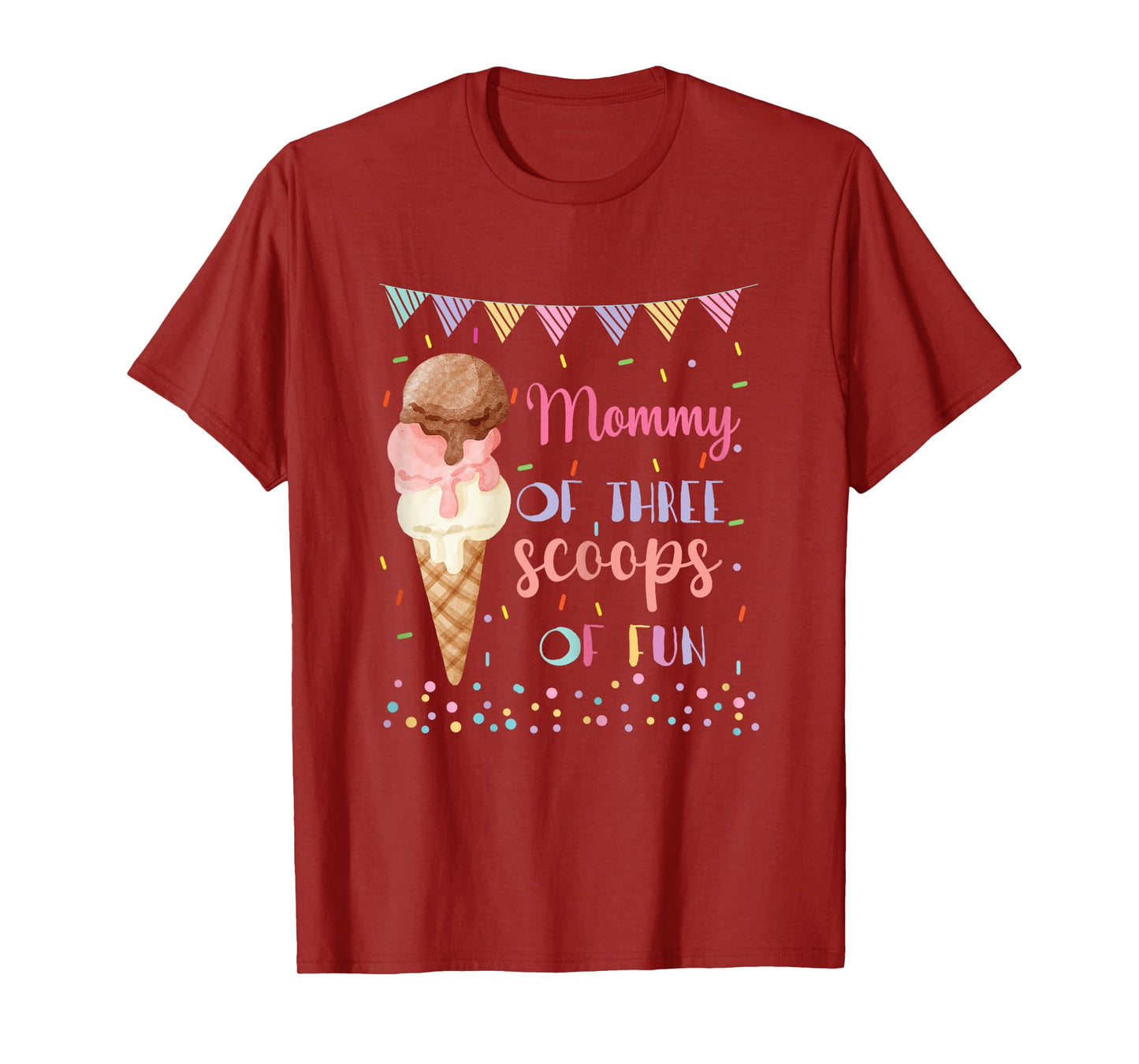 Mommy Mom Ice Cream Third Birthday Three Scoops Of Fun T-Shirt for Women