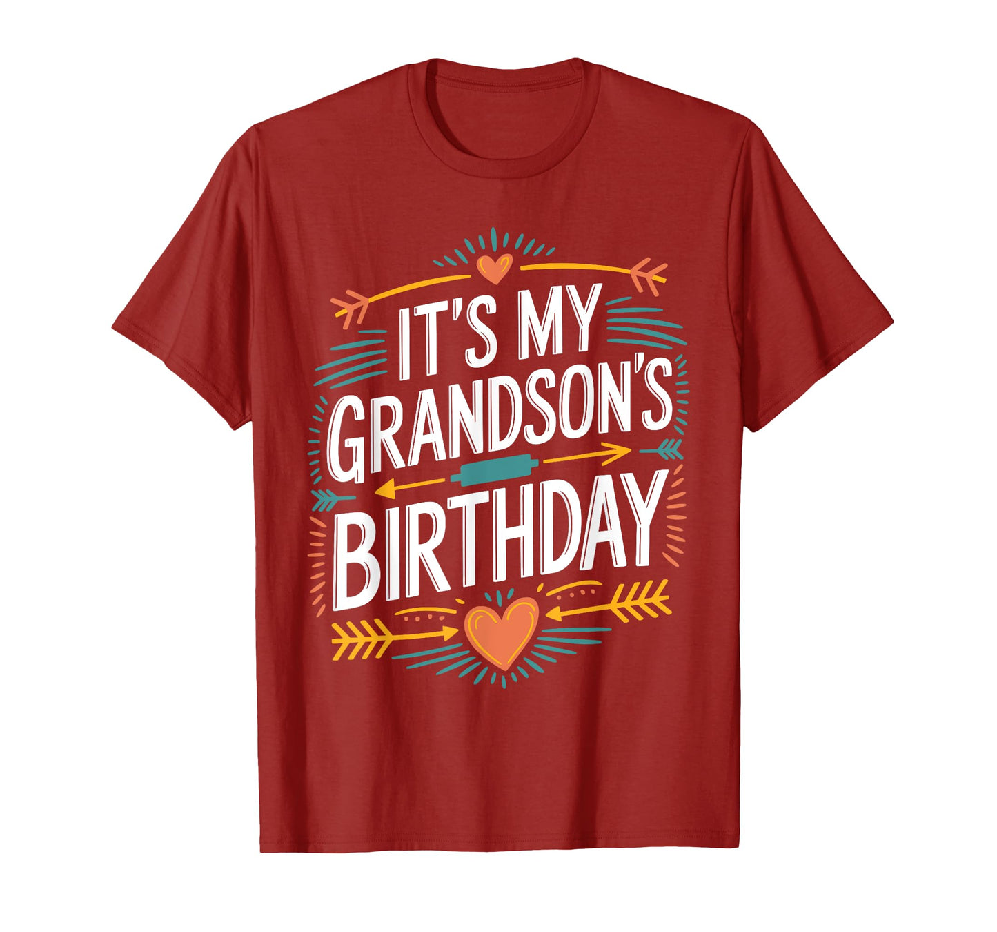 It's My grandson's Birthday Boho Nostalgia Design Women Kids T-Shirt