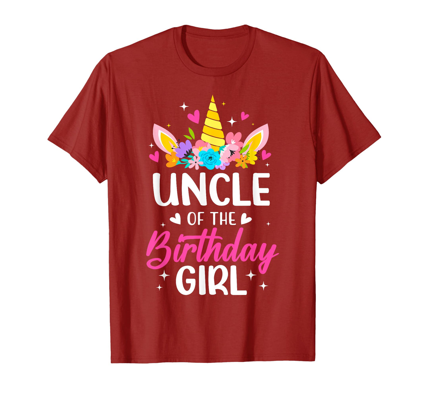 Uncle Of The Birthday Girl Unicorn Bday Party Family T-Shirt
