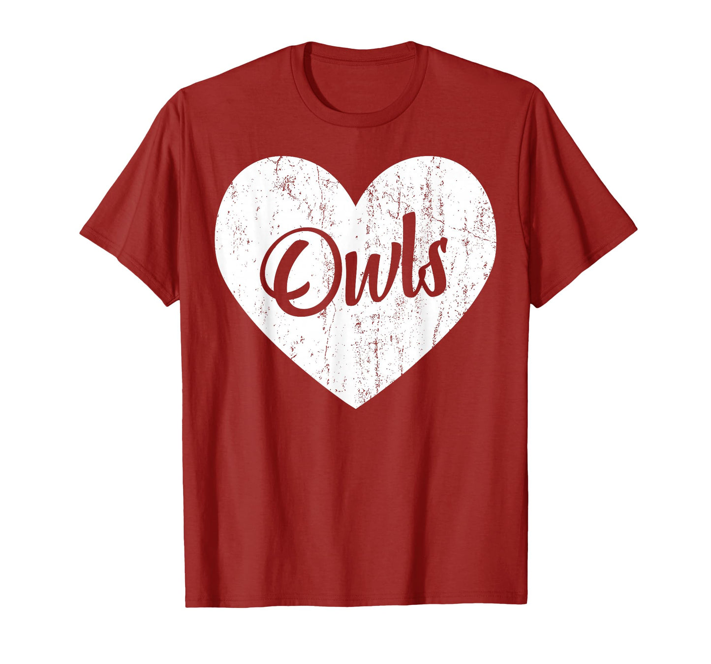 Owls School Sports Fan Team Spirit Mascot Heart Gift T-Shirt
