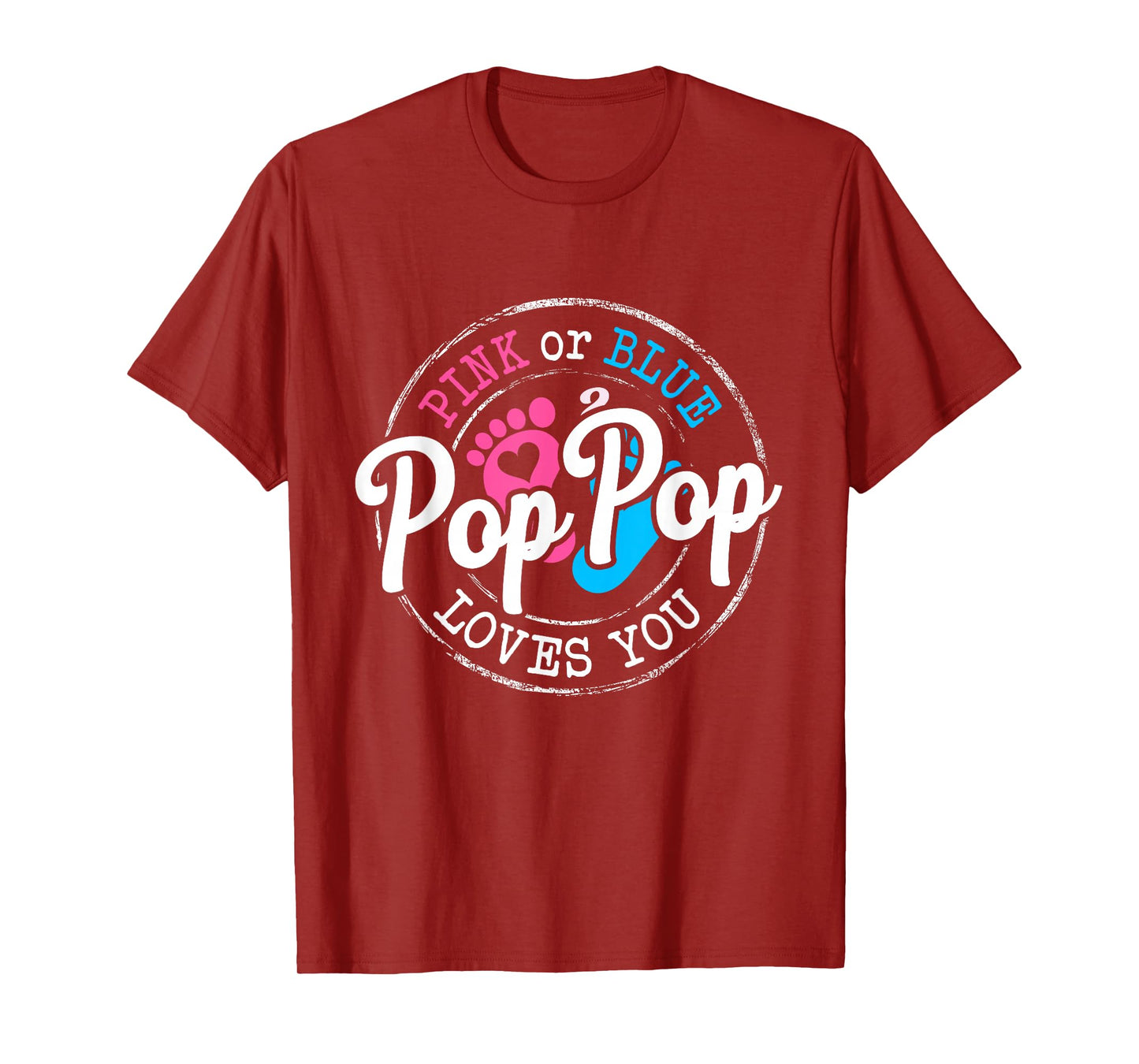 Pink or Blue Pop Pop Loves You Gender Reveal Family T-Shirt