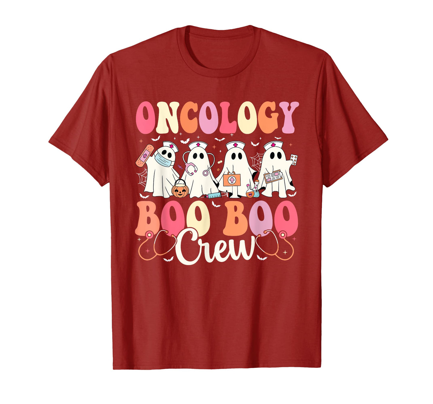 Oncology Nurse Boo Boo Crew Ghost Nurse Halloween Costume T-Shirt