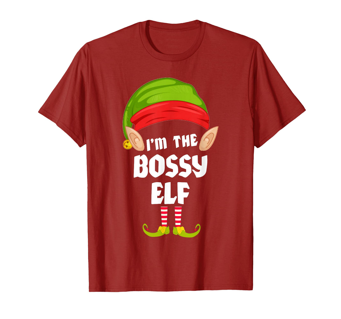 Funny Bossy Elf Matching Family Group PJ Christmas T-Shirt