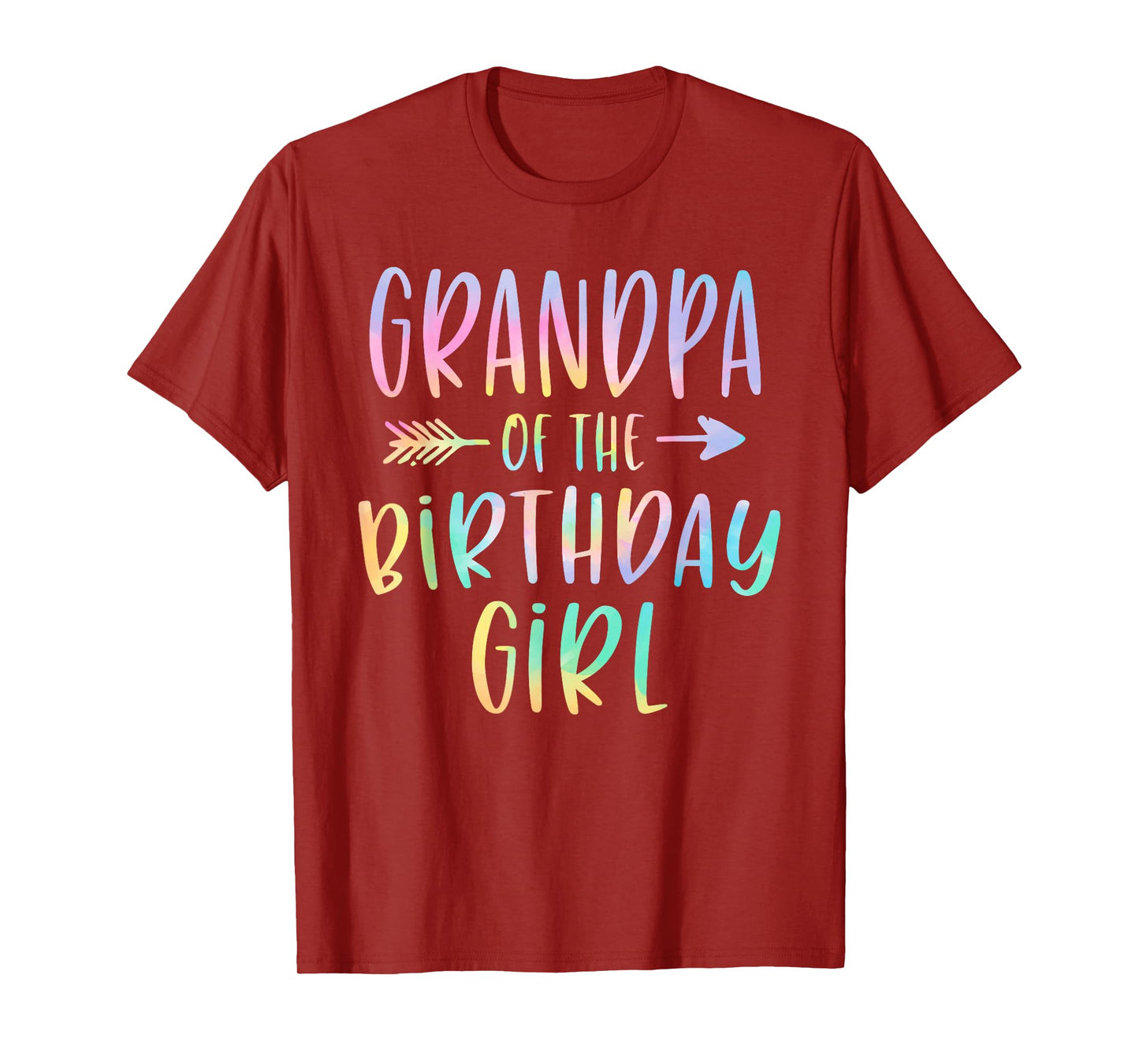 Grandpa of the Birthday Girl Tie Dye Colorful Bday T-Shirt