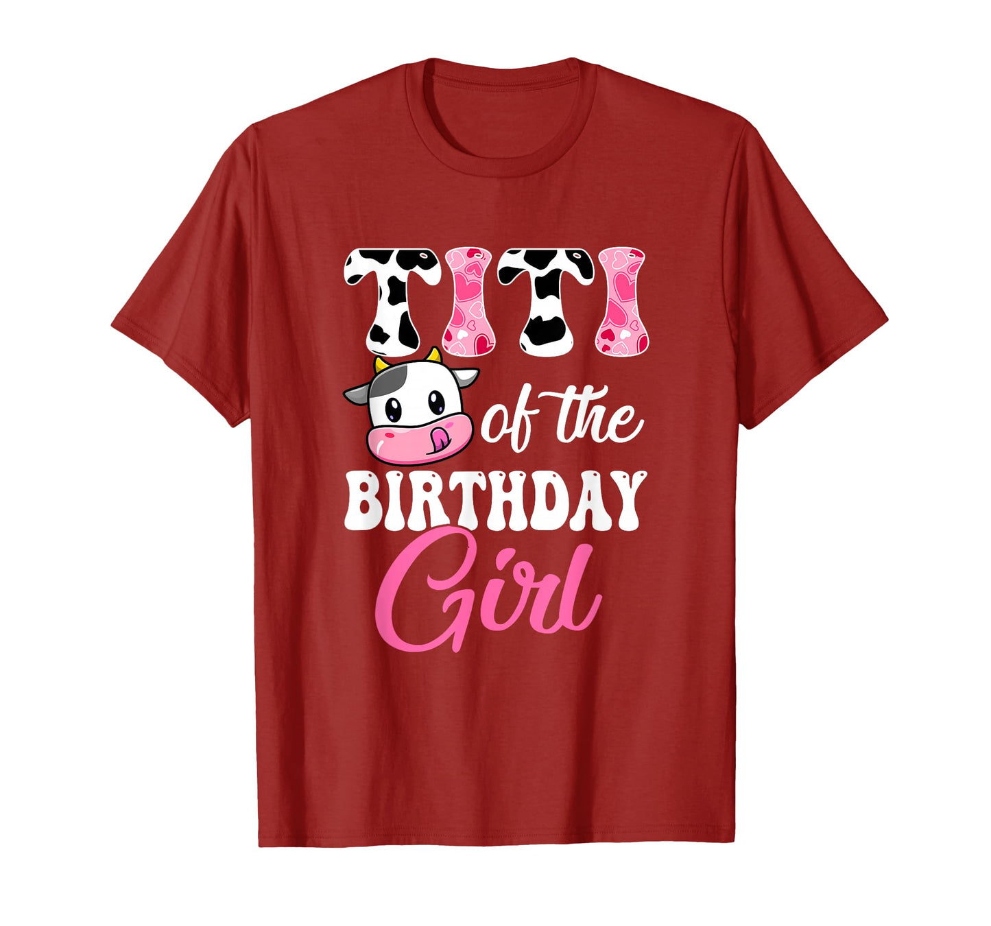 Titi Of The Birthday Girl Farm Cow 1St Birthday Girl T-Shirt