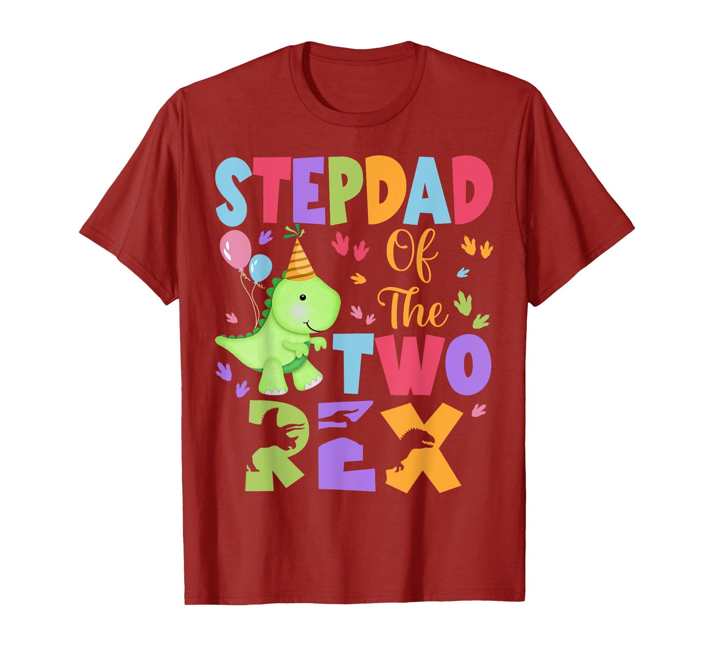 StepDad Of The Two Rex Birthday Dinosaur Family Matching T-Shirt