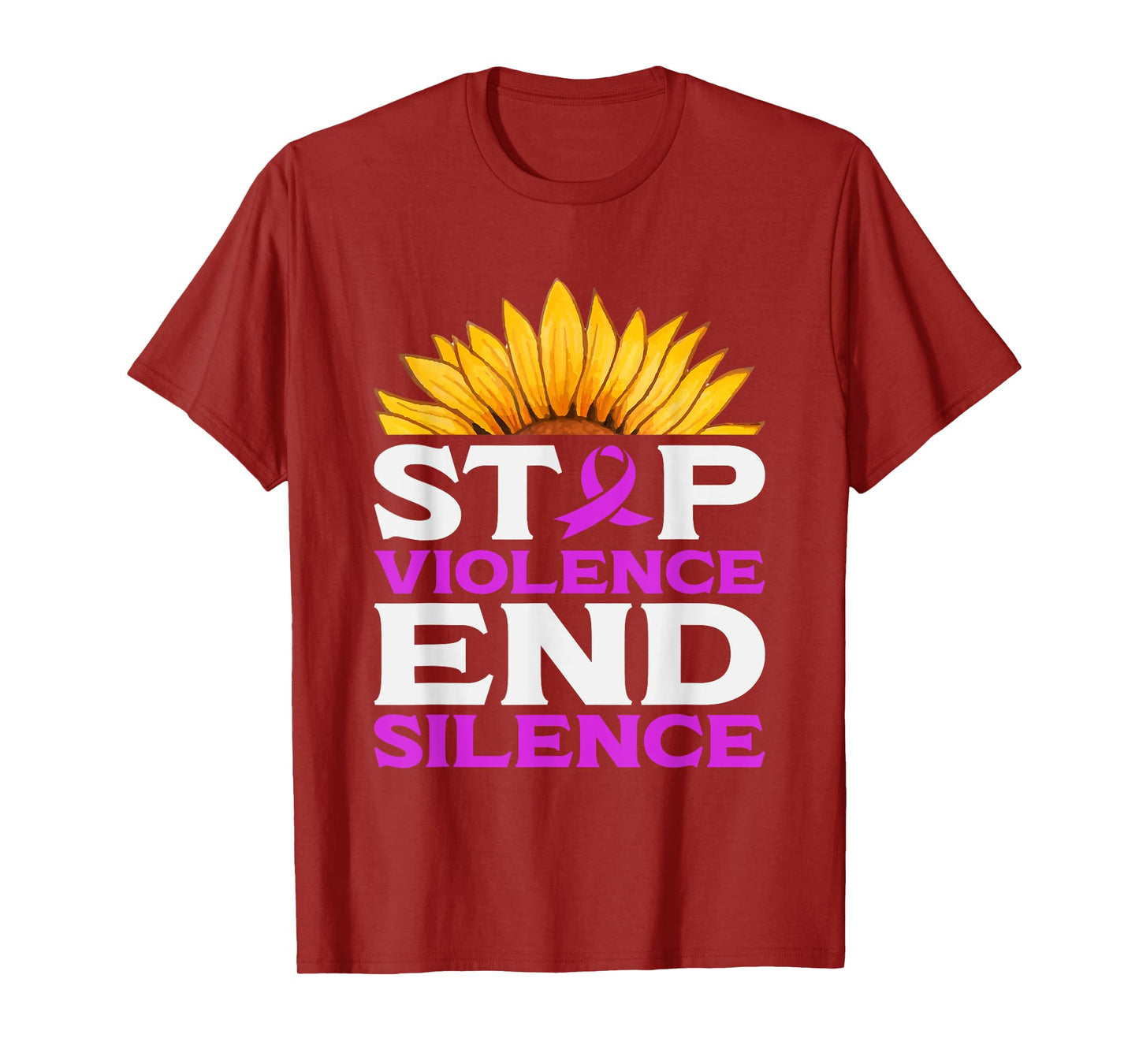 Stop Violence End Silence | Domestic Violence Awareness T-Shirt