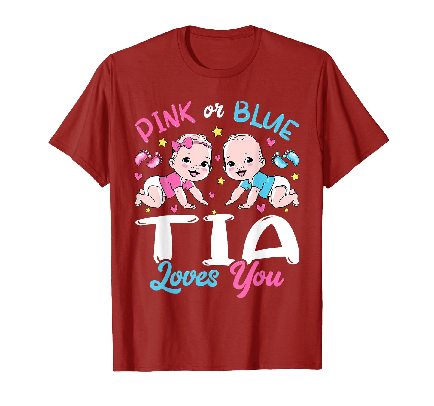 Pink Or Blue Tia Loves You Baby Gender Reveal Keeper T-Shirt