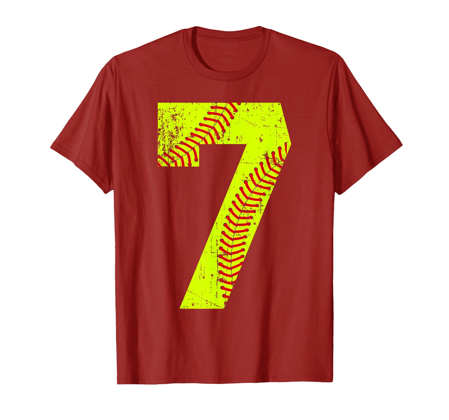 Vintage Softball 7 Jersey Number T-Shirt