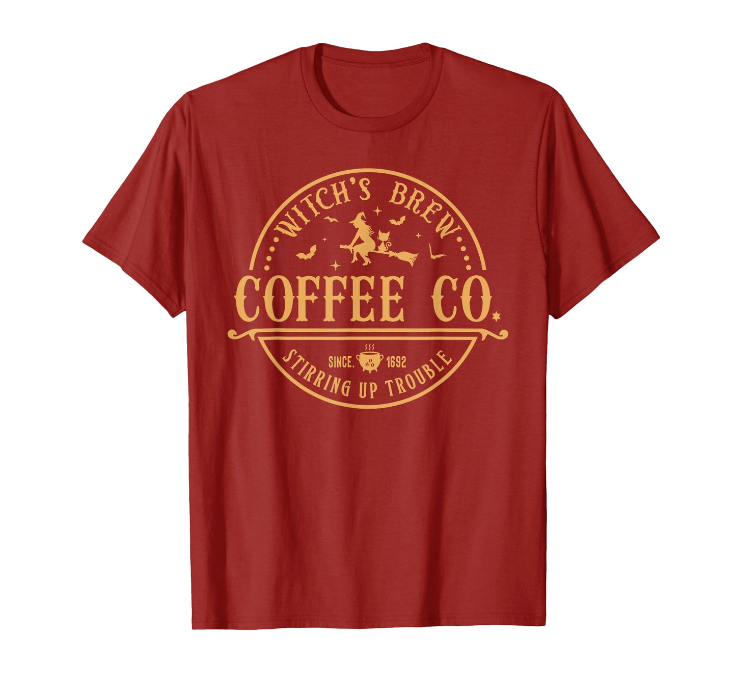 Witch's Brew Coffee Co Stirring Up Trouble Funny Halloween T-Shirt