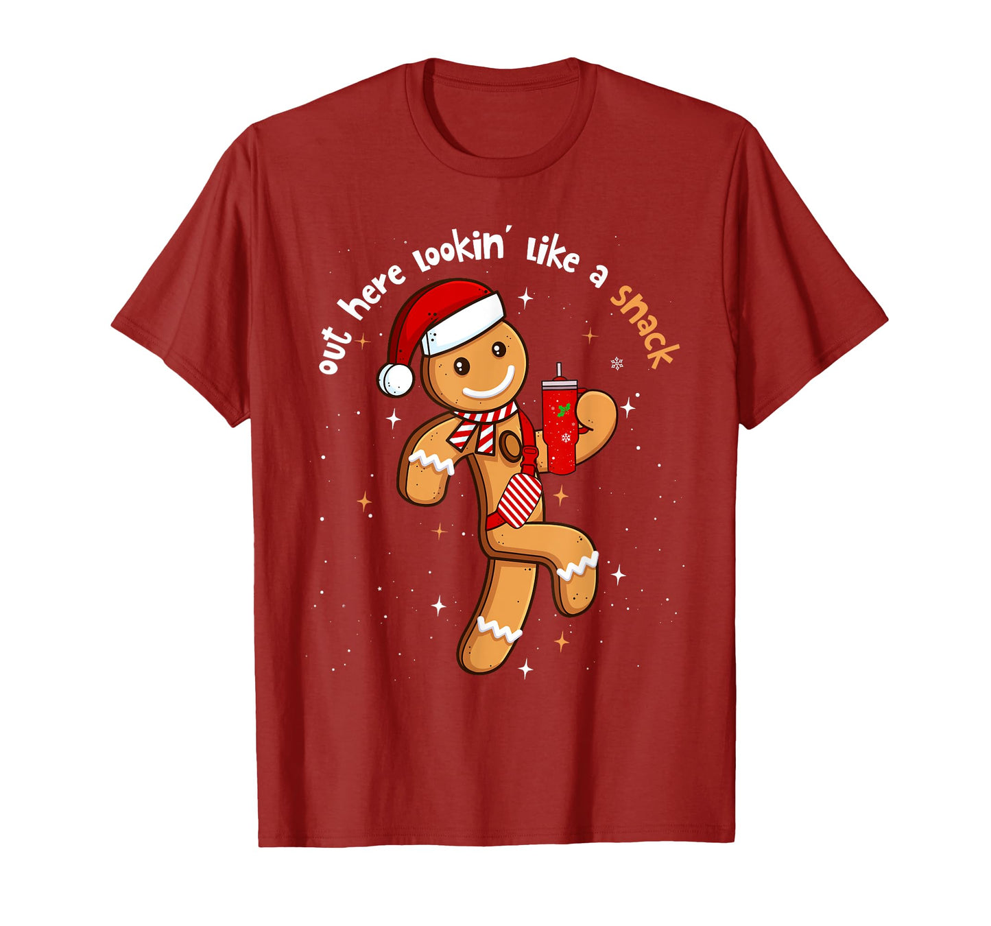 Out Here Looking Like A Snack Funny BouJee Xmas Gingerbread T-Shirt