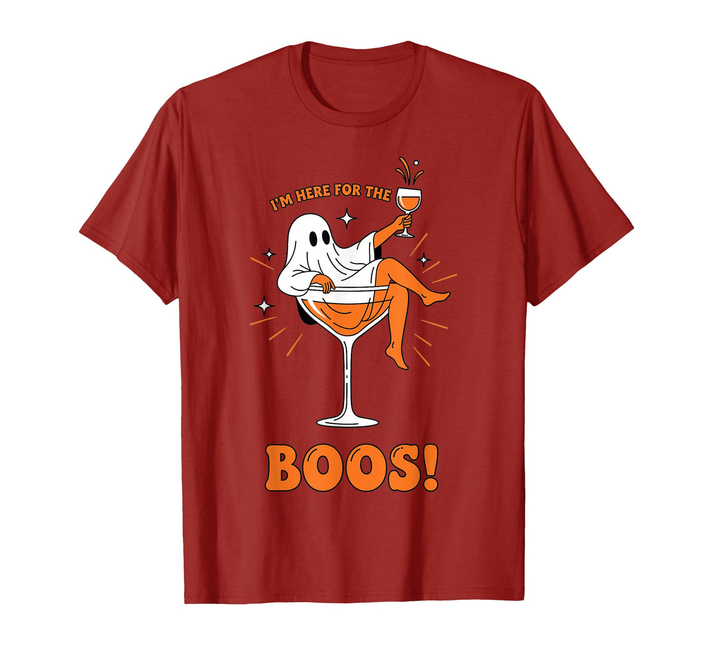 Funny Ghost Halloween Wine I’m Here for Boos T-Shirt