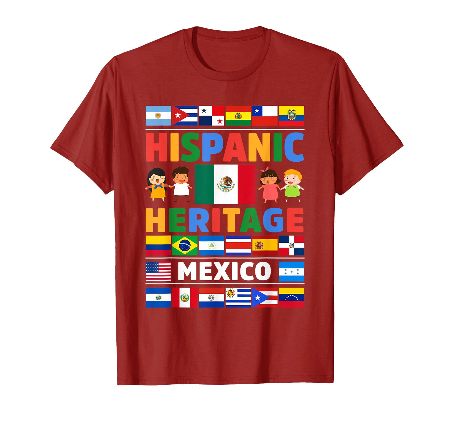 Hispanic Heritage Month Mexico Flag Latino Kids T-Shirt