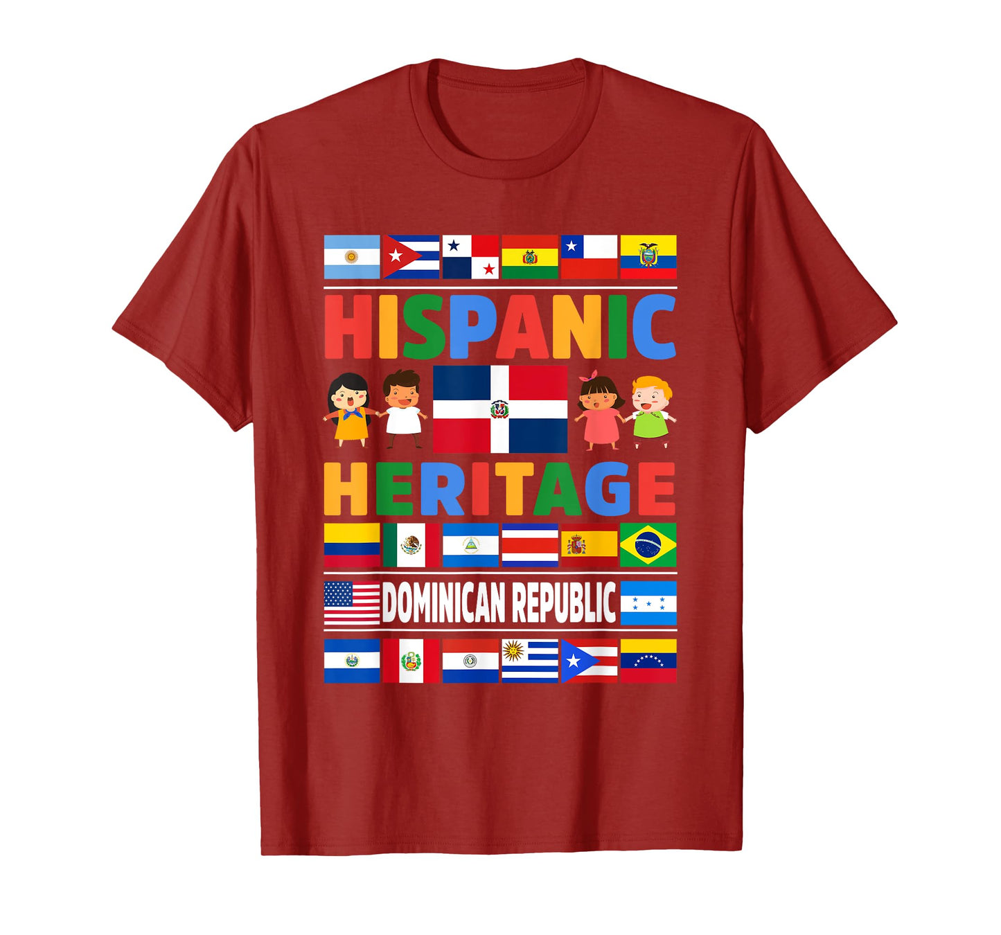 Hispanic Heritage Month Dominican Republic Flag Latino Kids T-Shirt