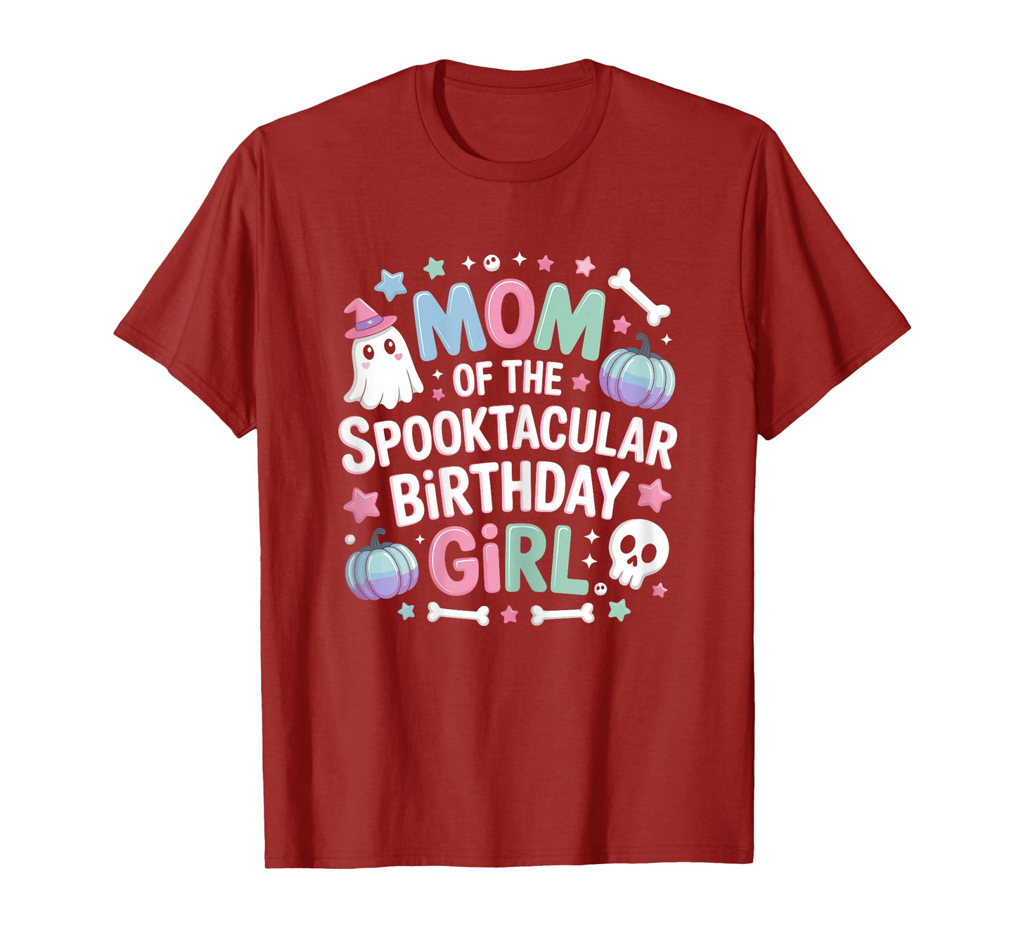 Mom of Spooktacular Birthday Girl Spooky Ghost Halloween T-Shirt