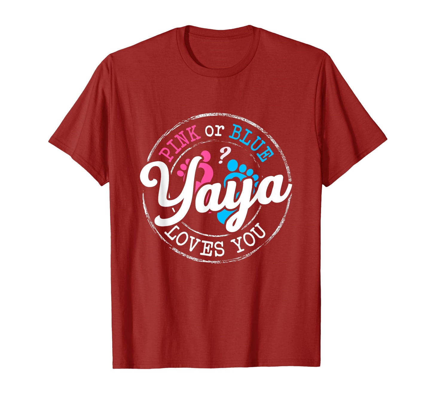 Pink or Blue Yaya Loves You Gender Reveal Family T-Shirt