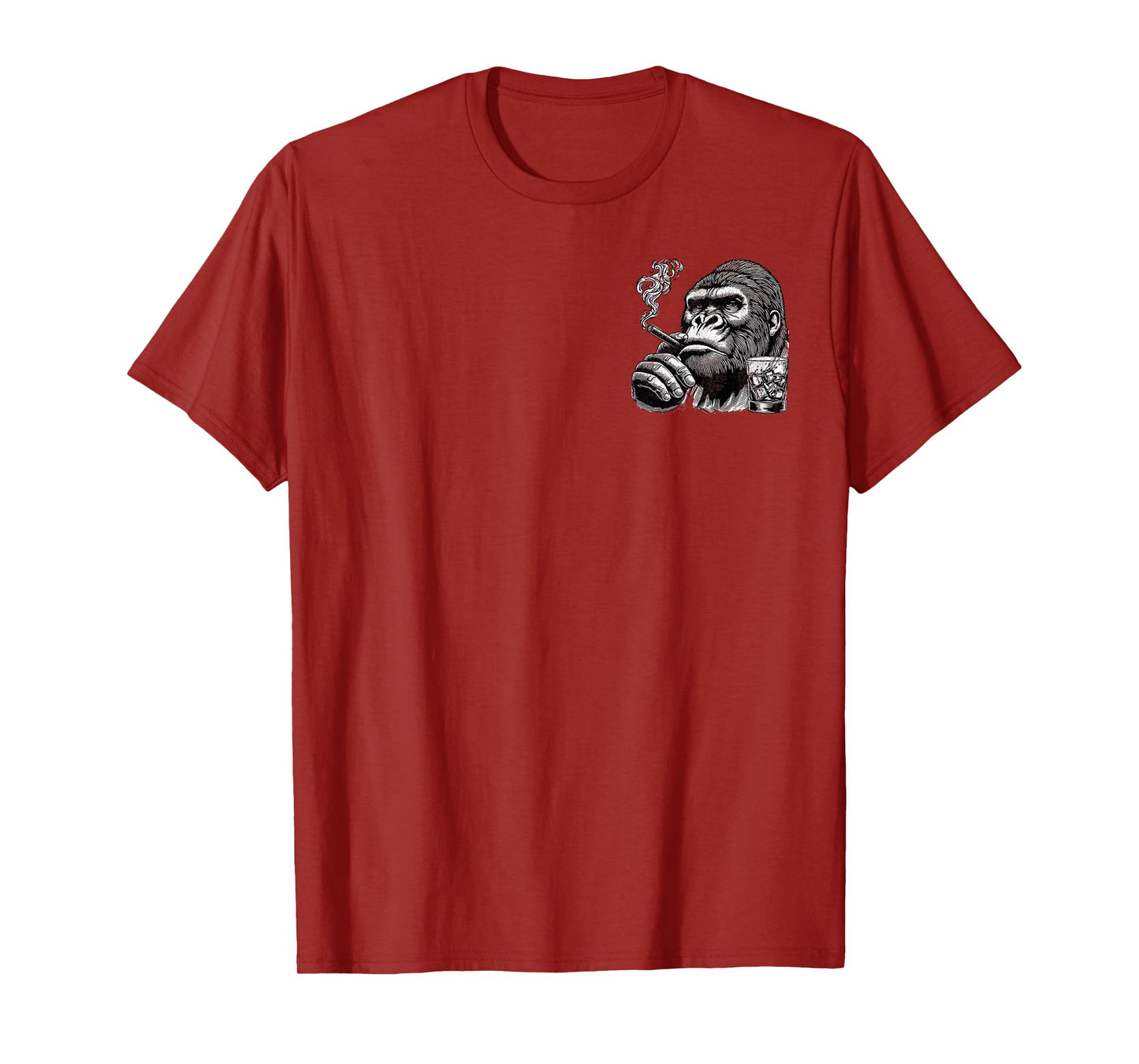 Whiskey Goes in Wisdom Comes Out Funny Monkey (2 Sided) T-Shirt