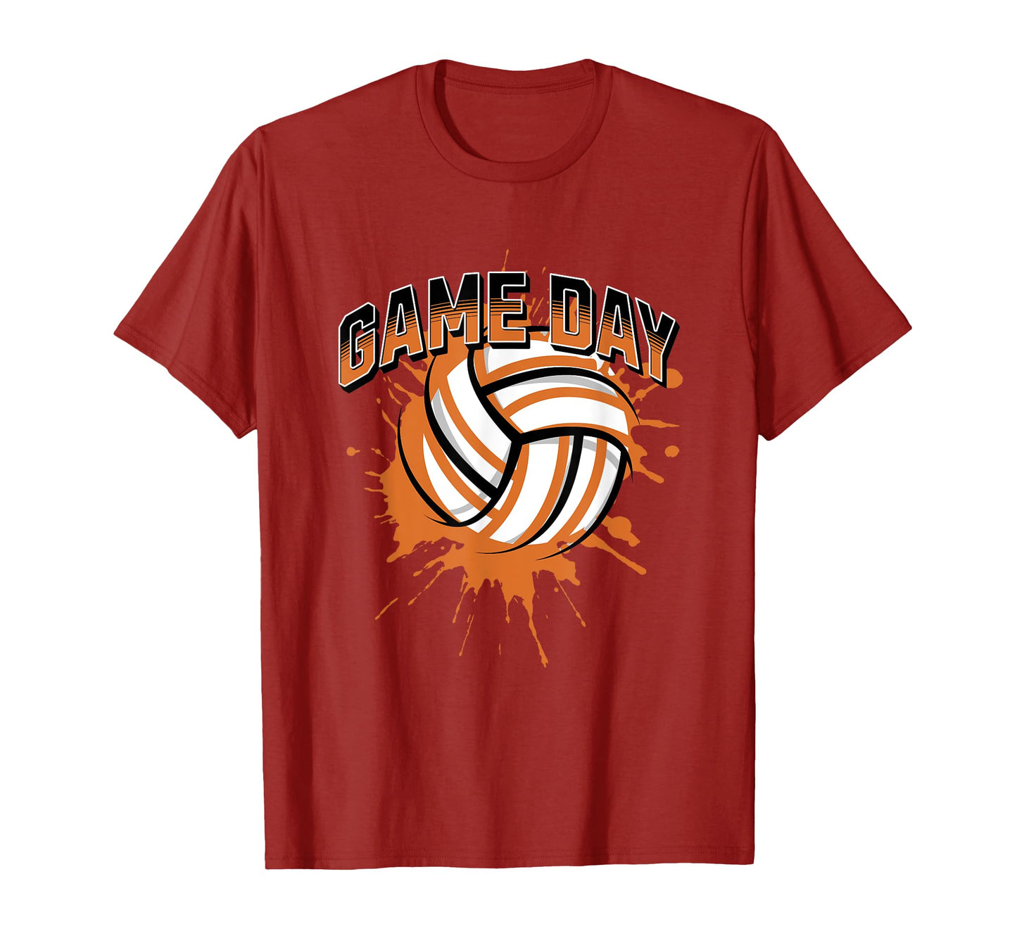 Volleyball Parents Team Game Day Orange Black & Gray Art T-Shirt
