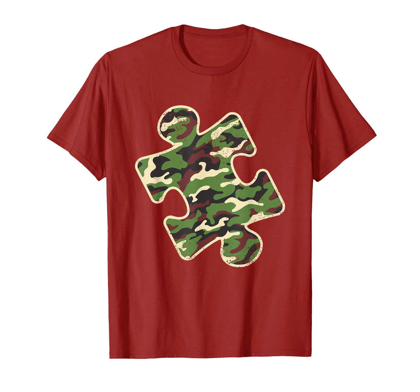 Autism Awareness Camo Puzzle Piece Vintage Camoflauge T-Shirt