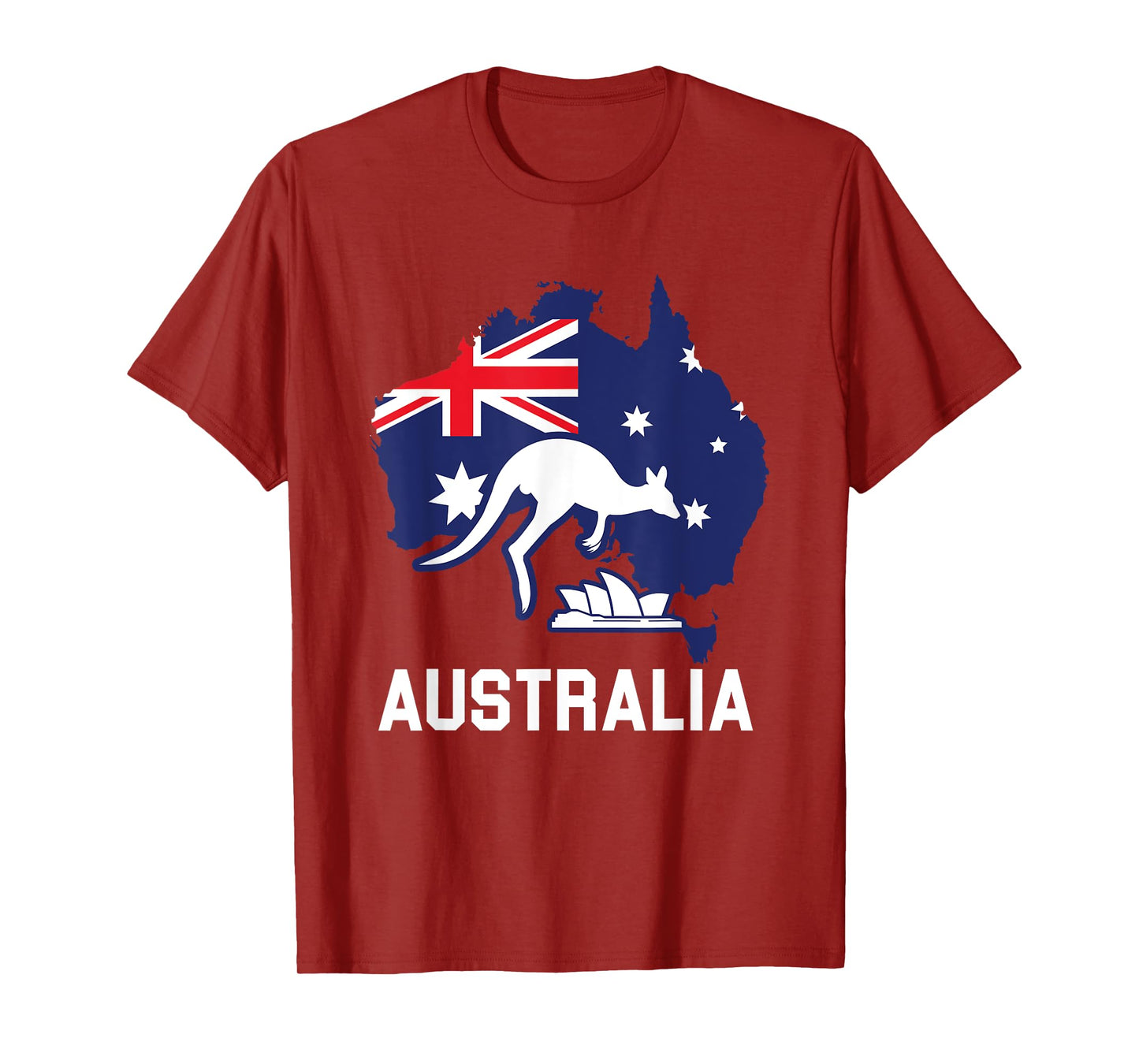 Australia Country Map Australian Kangaroo Melbourne Aussie T-Shirt
