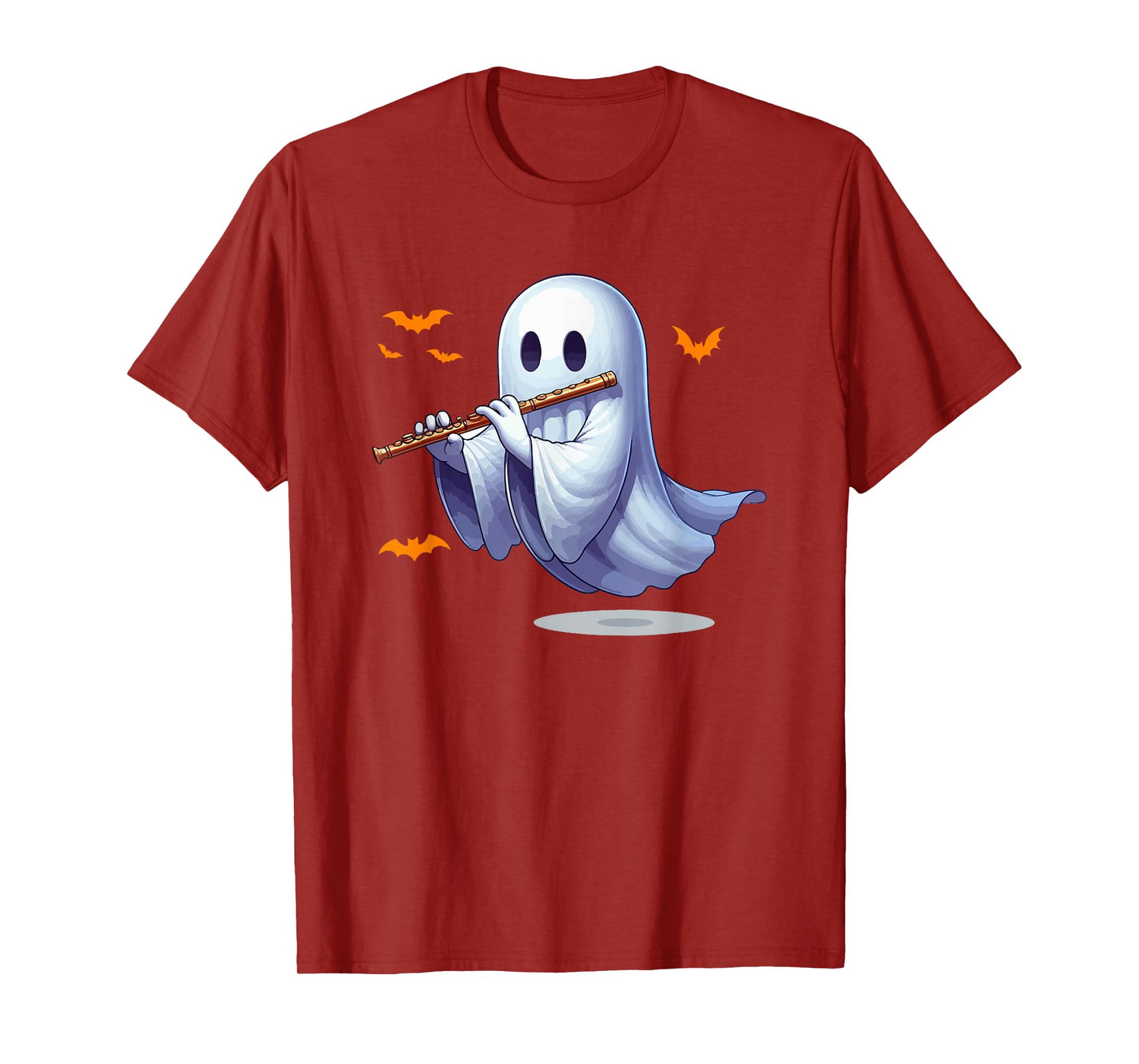 Boo Ghost Playing Flute Halloween Musical Instrument T-Shirt