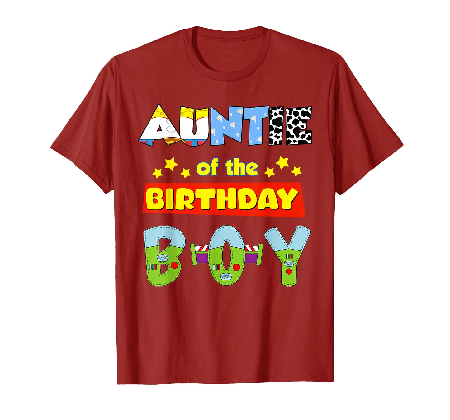 Auntie Of The Birthday Boy Cowboy Family Party Decorations T-Shirt