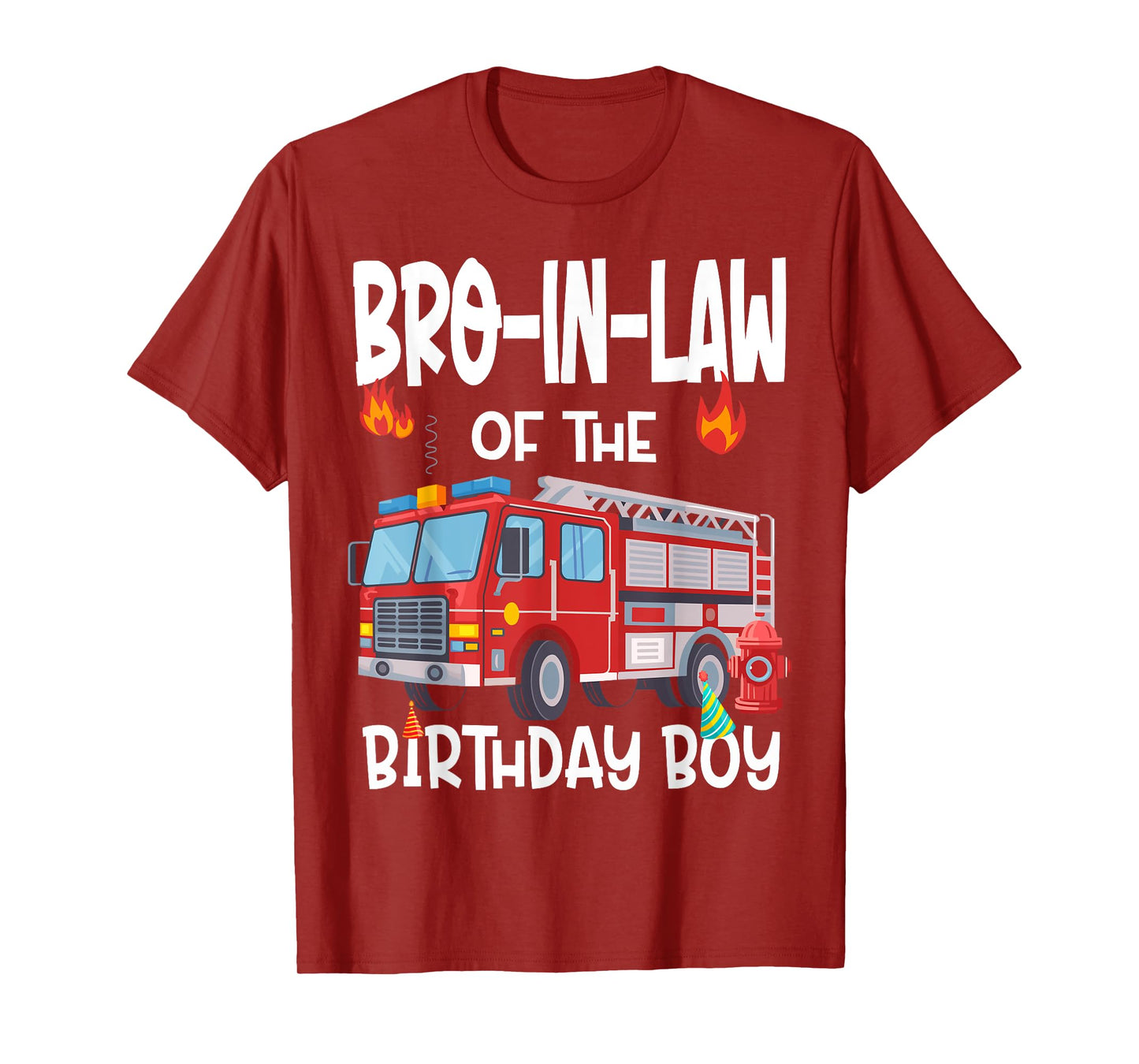 Bro-in-law of the Birthday Boy FireTruck Firefighter Brother T-Shirt