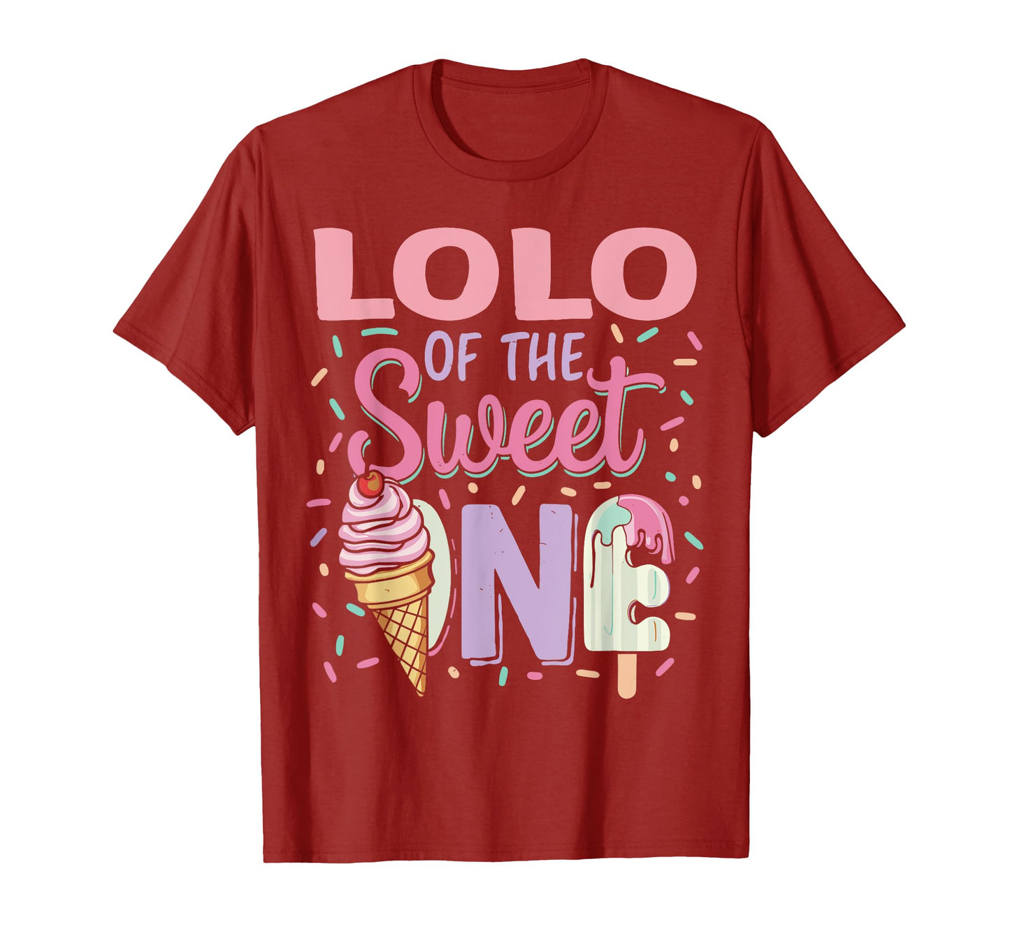 Lolo of Sweet One Birthday Matching Family Ice Cream T-Shirt