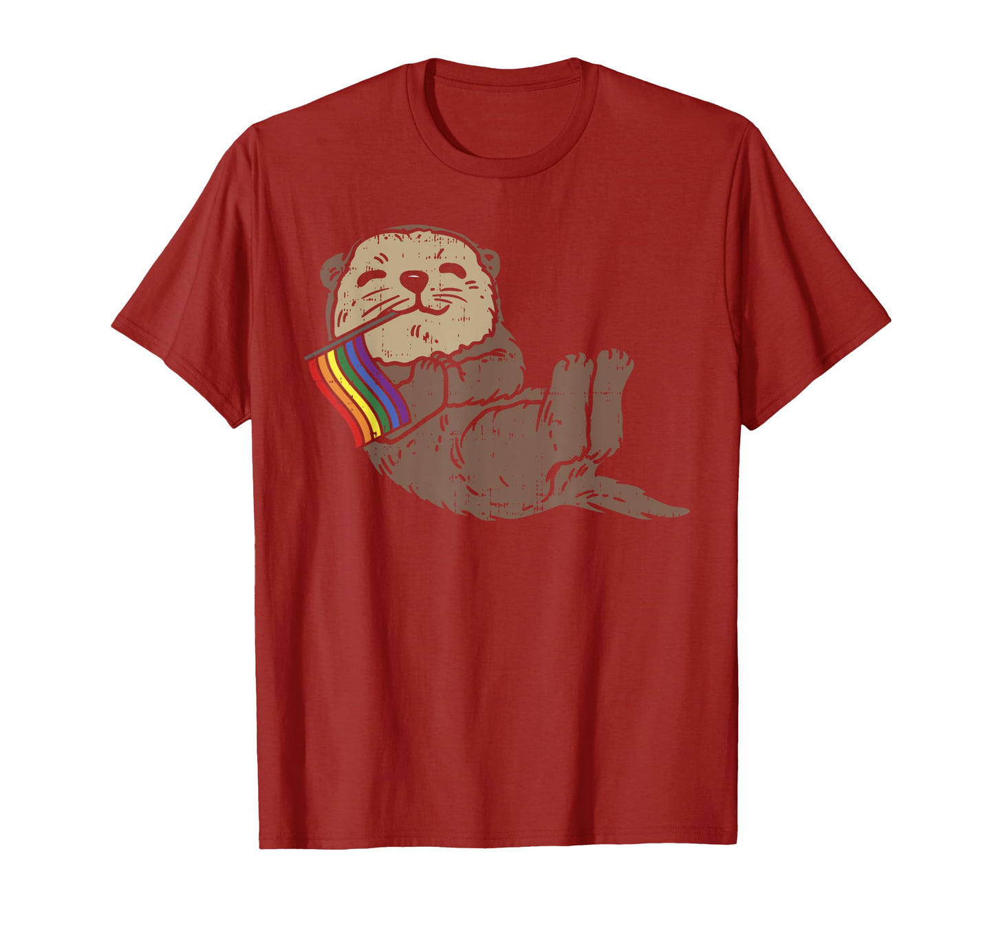 LGBT Sea Otter Rainbow Flag Cute Gay Pride Animal Lover Gift T-Shirt