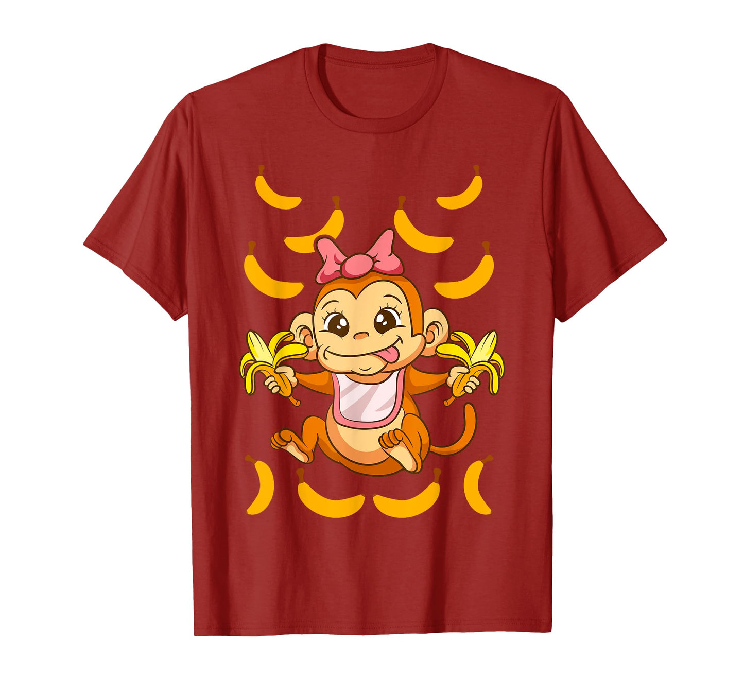 Baby Monkey Monkeys Zoo Animals Bananas Cute Kids T-Shirt