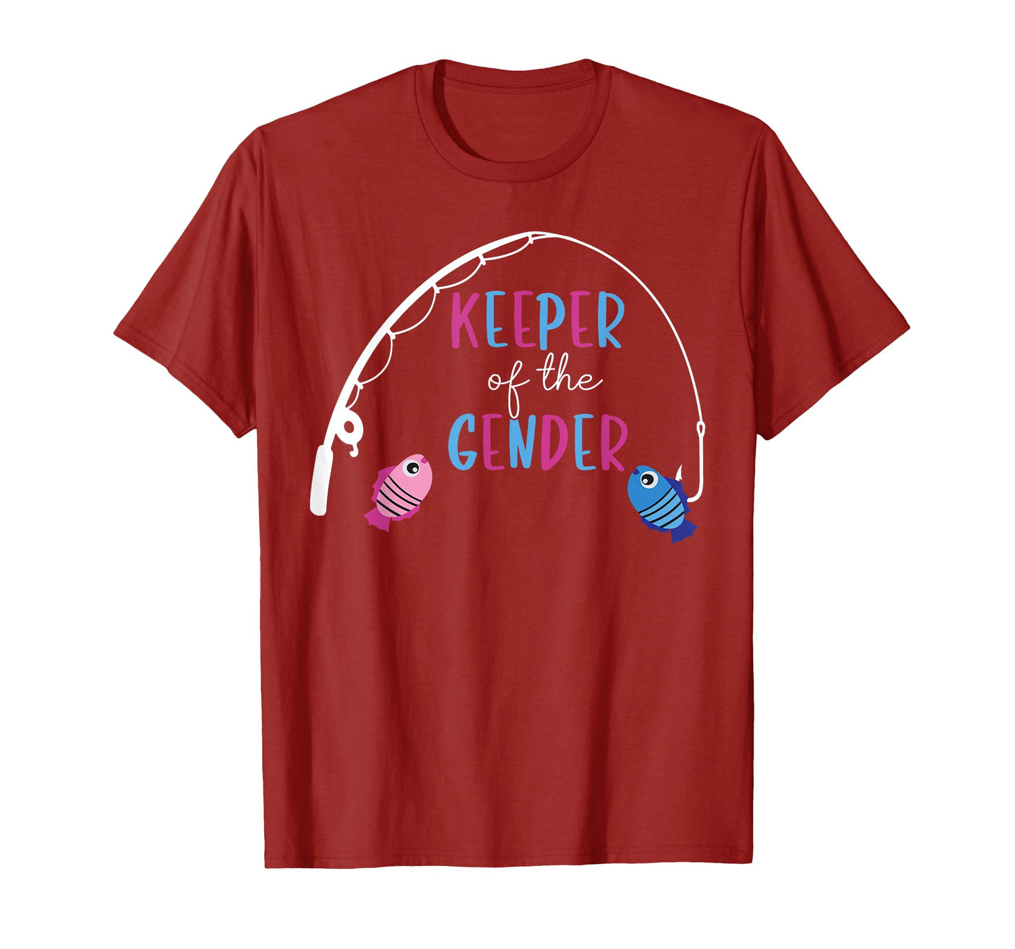 Keeper Of The Gender Shirt Fish Gender Reveal Baby Shower T-Shirt