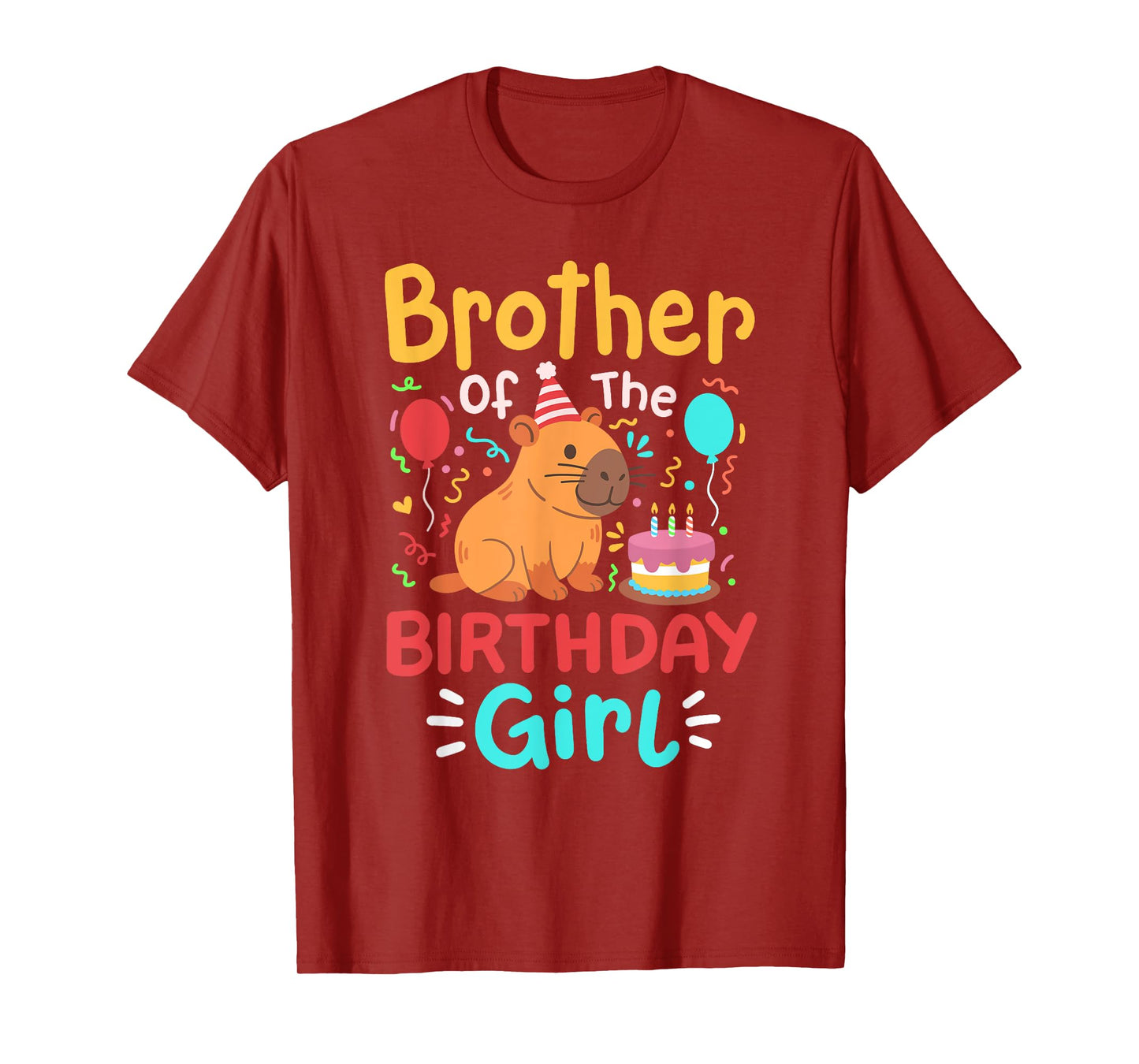 Brother Of The Birthday Girl Capybara Bday Family Matching T-Shirt