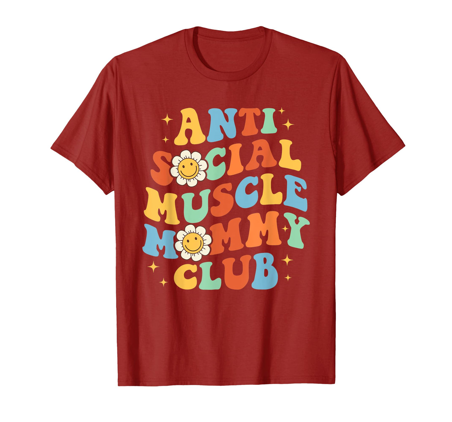 Anti Social Muscle Mommy Club Funny Groovy Pump Cover T-Shirt
