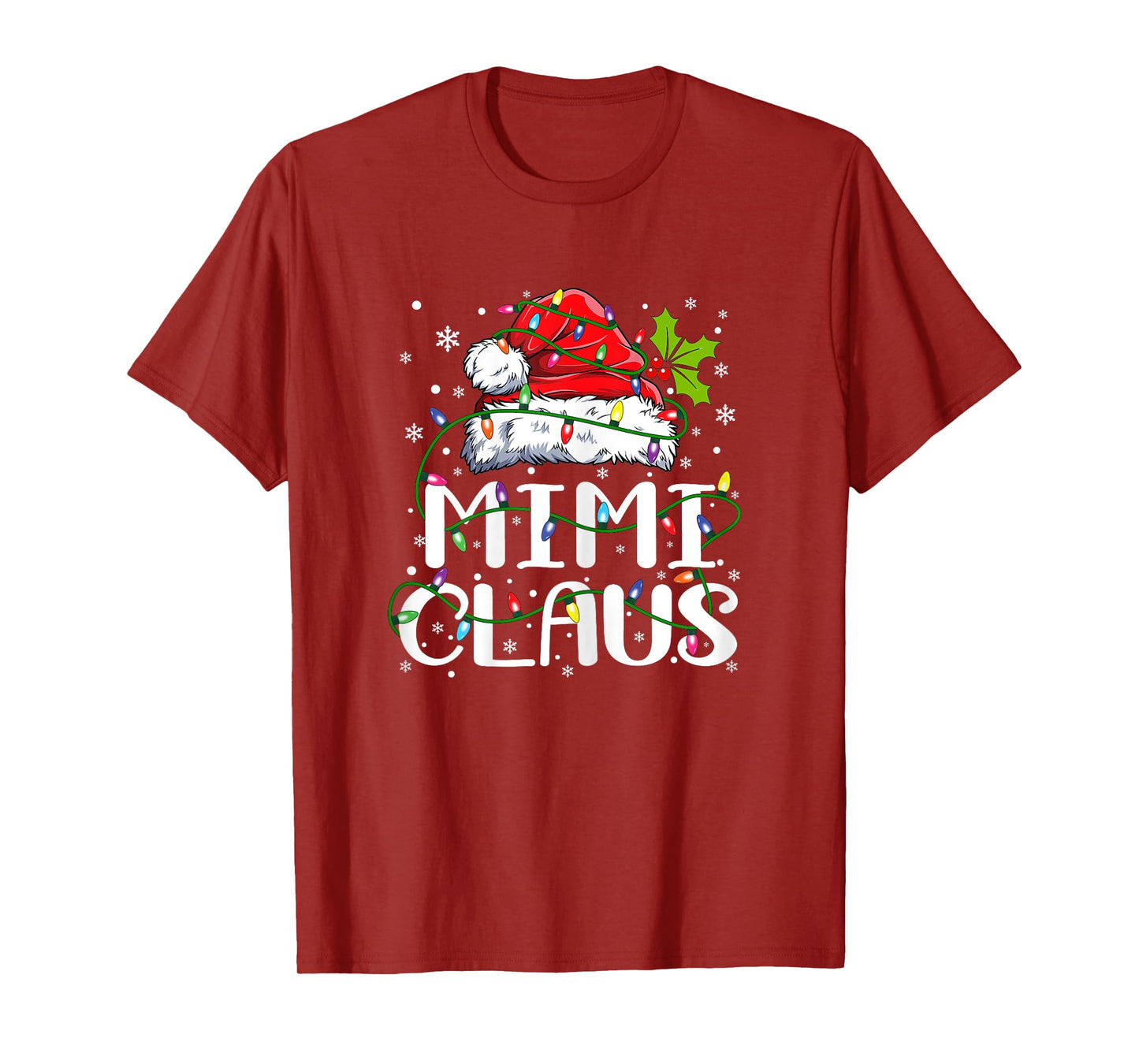 Mimi Claus Christmas Lights Pajama Family Matching T-Shirt