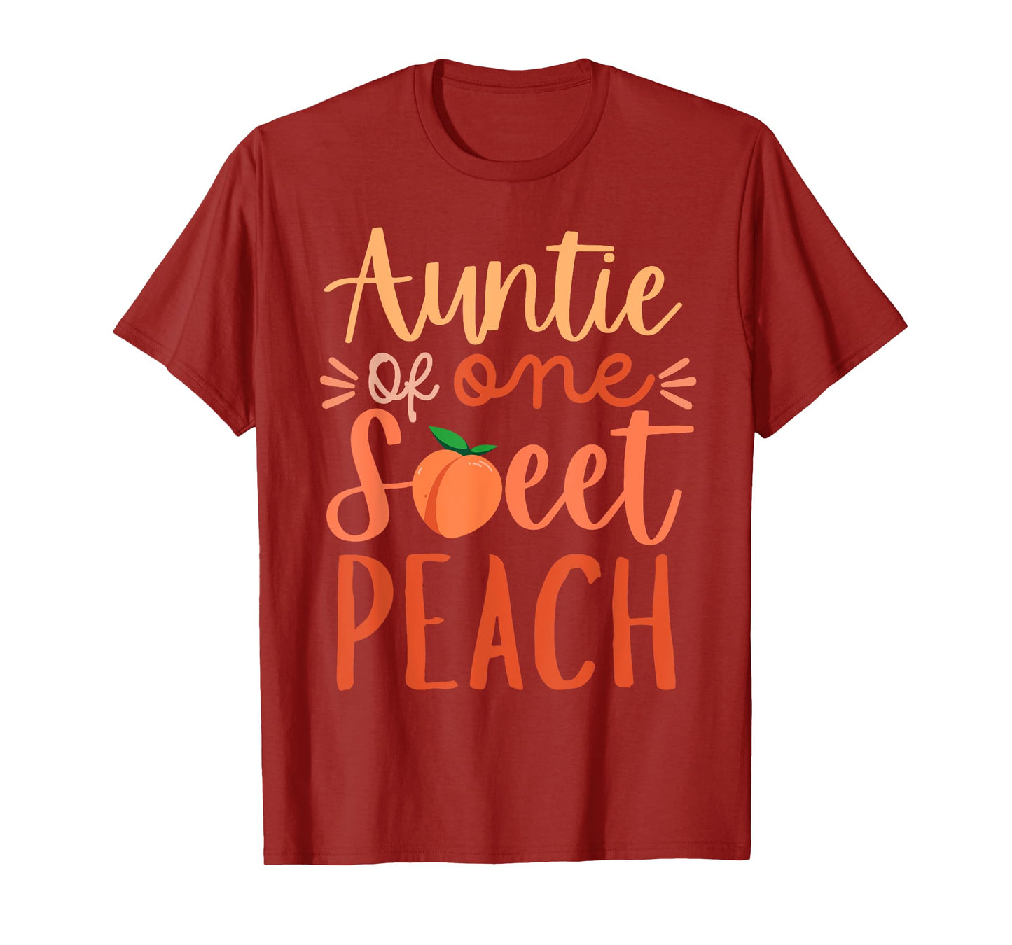 Auntie of The Sweet One Peach 1st Birthday Family Matching T-Shirt