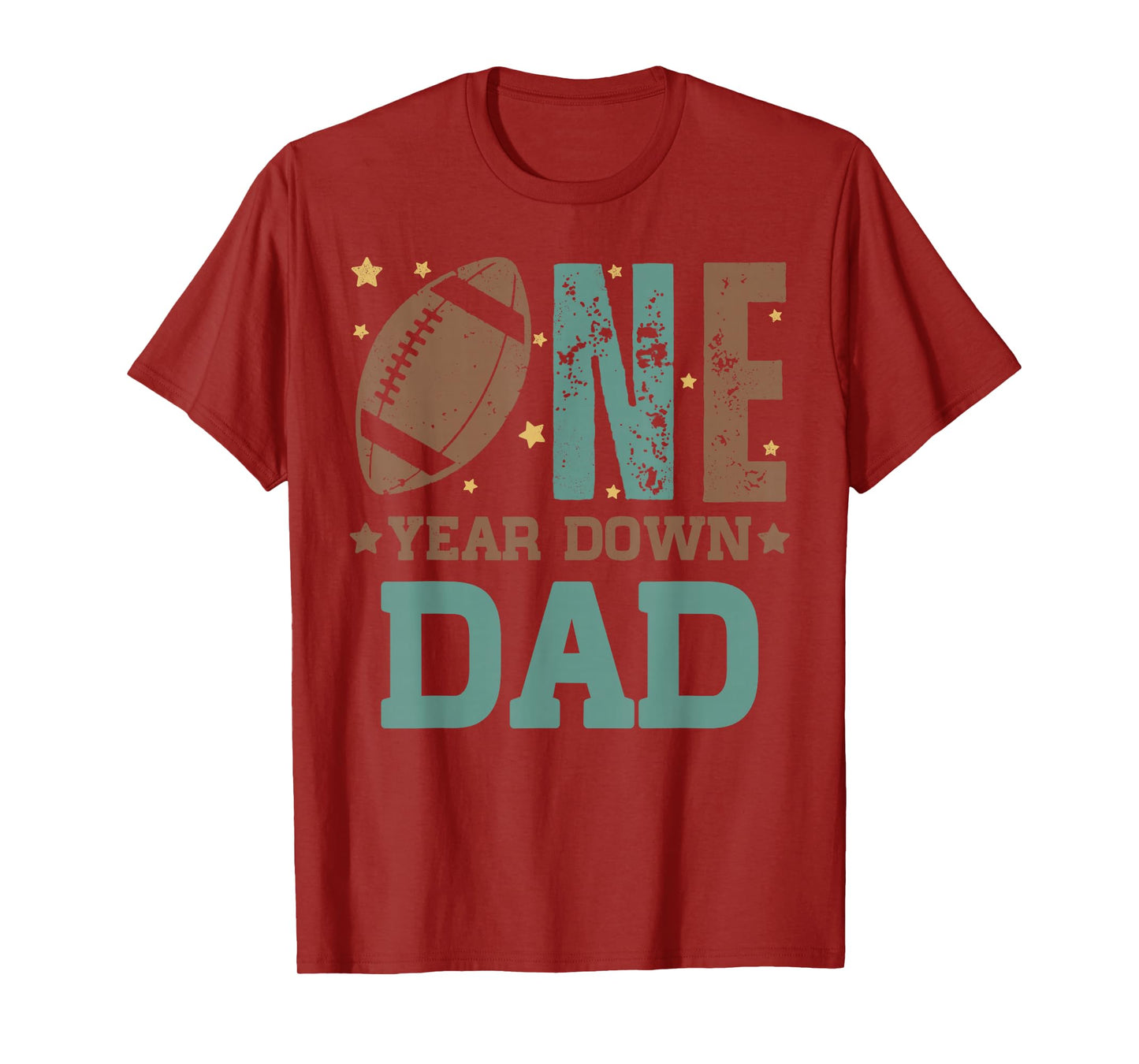 Dad of the 1 Year old Football 1st Year Down Birthday Party T-Shirt