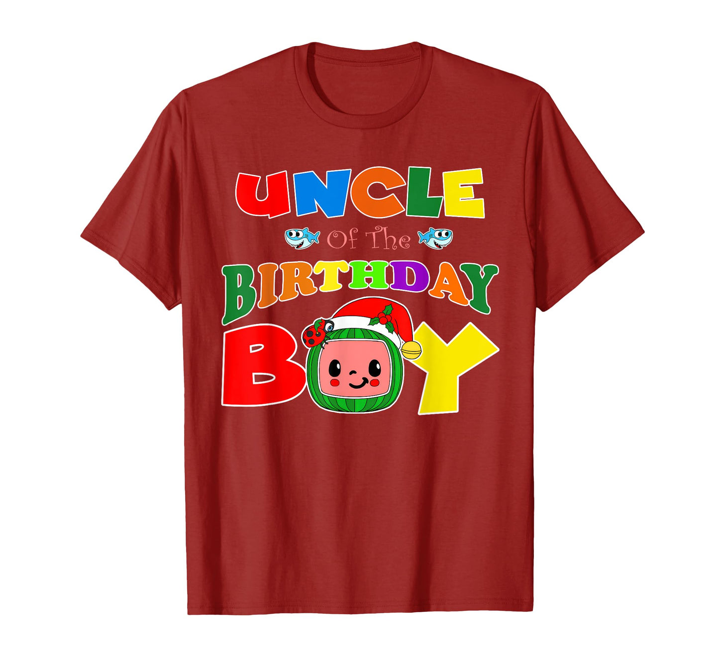 Uncle Of The Birthday Boy Funny Melon Family Matching T-Shirt