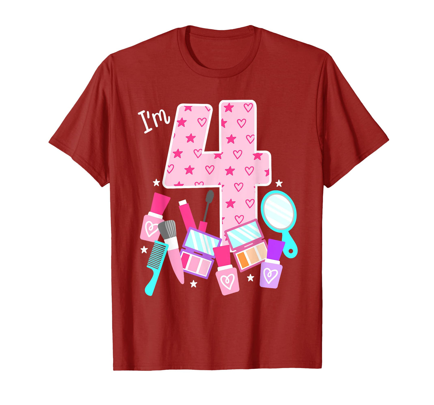 Spa Birthday Party I'm 4 Girls Makeup 4th Bday Kids Toddlers T-Shirt