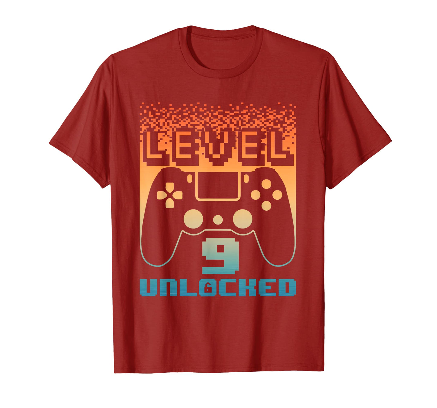 9th Birthday Art For Boys Level 9 Unlocked Gamer 9 Year Old T-Shirt
