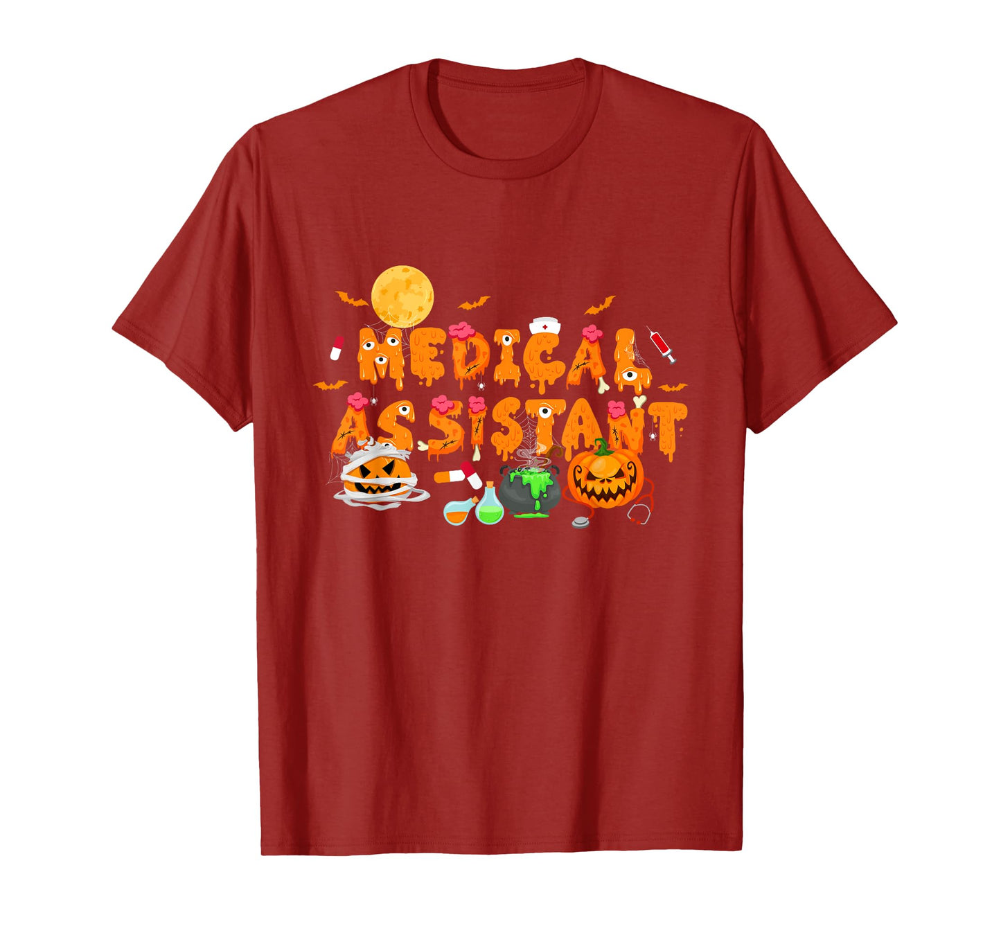 Men Women Medical Assistant Scary Halloween Zombie Costume T-Shirt