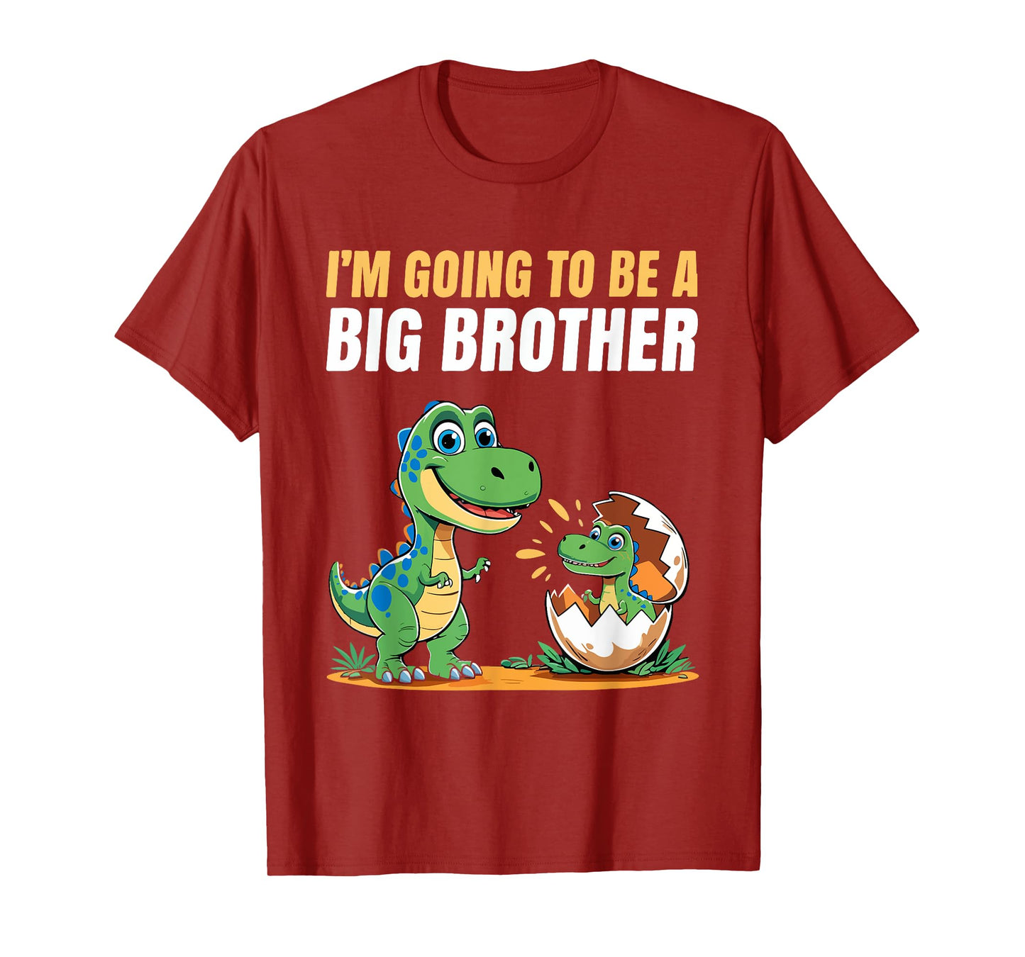 Kids I'm Going To Be A Big Brother Dinosaur Cute T-rex T-Shirt